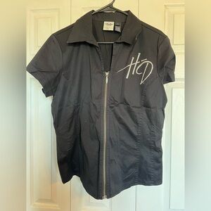 Harley-Davidson Black Short Sleeve Zip Shirt